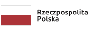 po lewej znajduje się biało-czerwona flaga Polski, a po prawej napis Rzeczpospolita Polska